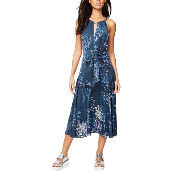 Rachel Rachel Roy navy blue floral midi Claudette - Picture 1 of 12